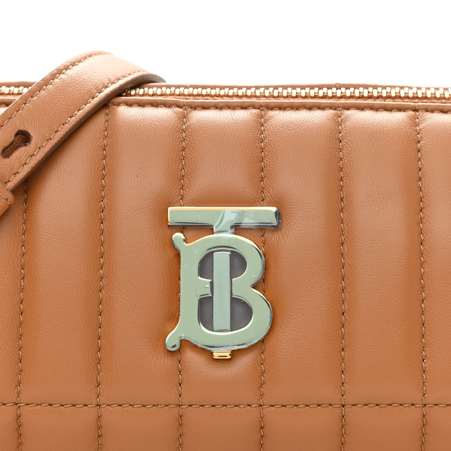 Lambskin Quilted Lola Barrel Bag Maple Brown