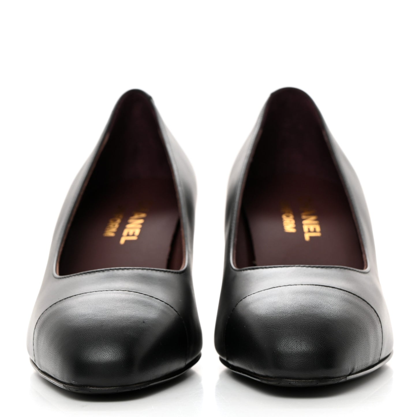 Lambskin Cap Toe CC Pumps 35.5 Black