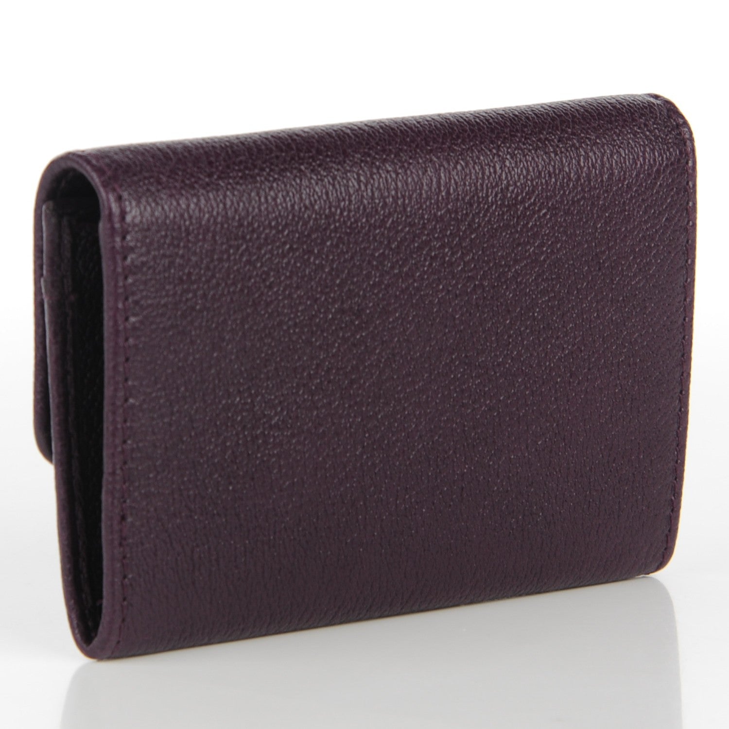 Chanel Goatskin Embossed Camellia Flap Card Holder Purple 3 of 8