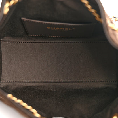 Chanel Suede Quilted Mini Chanel 25 Handbag Dark Brown 5 of 10