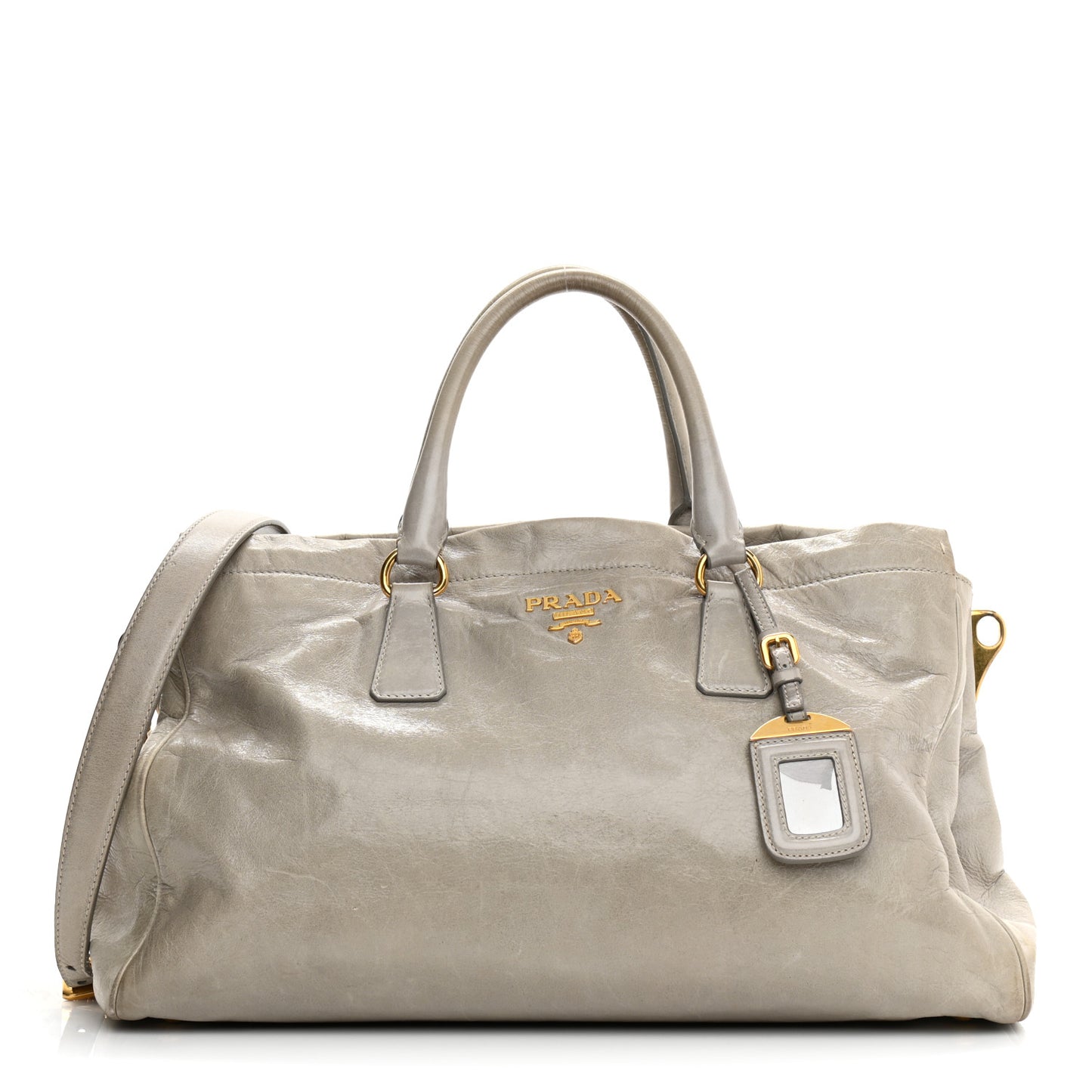 Glace Calfskin Satchel Argilla