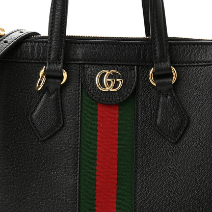 Gucci Textured Calfskin Web Small Ophidia Tote Bag Black 8 of 13
