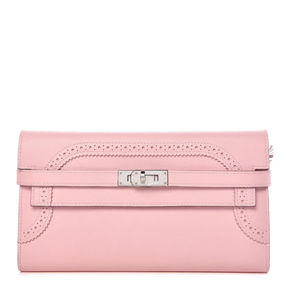 Hermes Swift Ghillies Kelly Longue Wallet Rose Sakura 1 of 10
