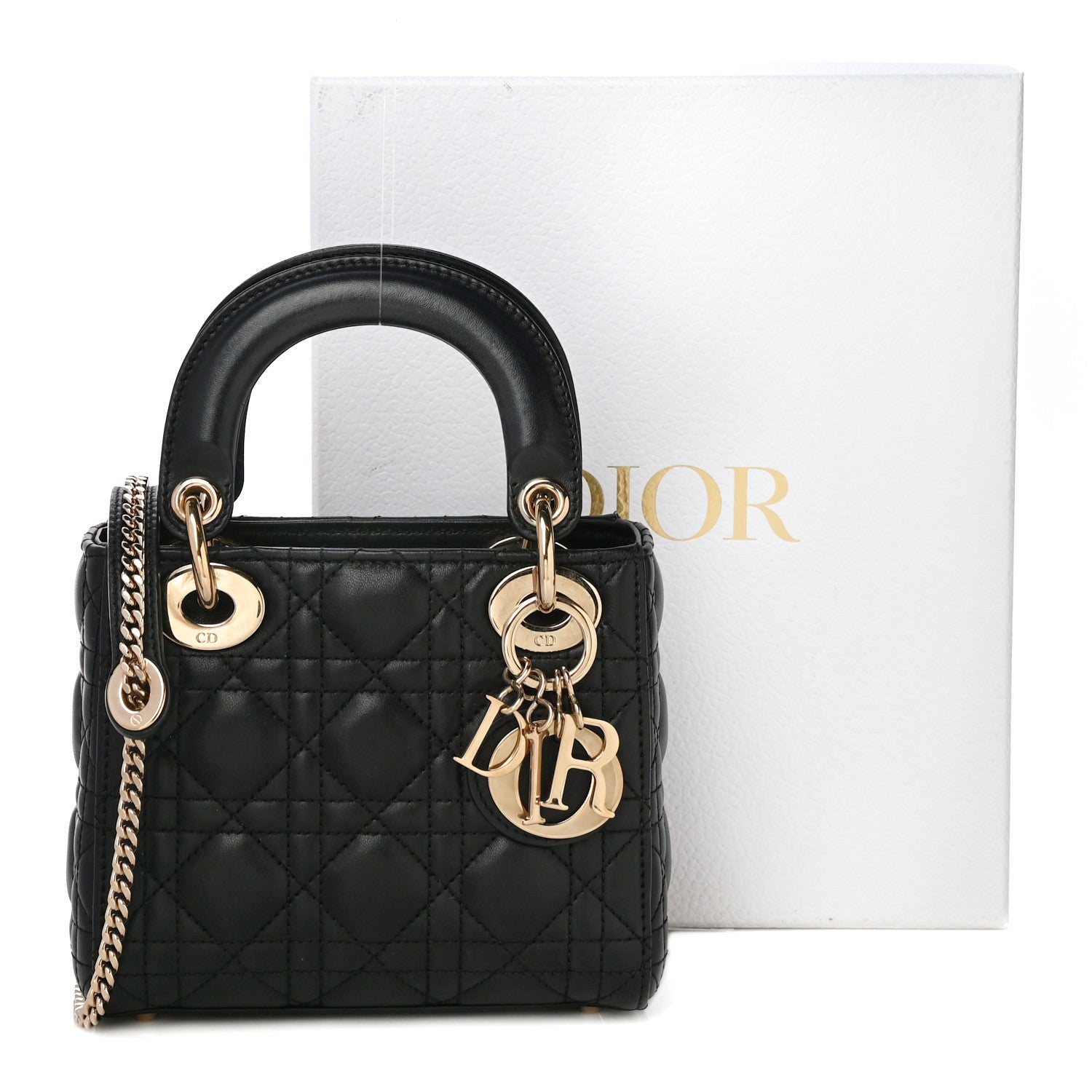 Christian Dior Lambskin Cannage Mini Lady Dior Black 22 of 22