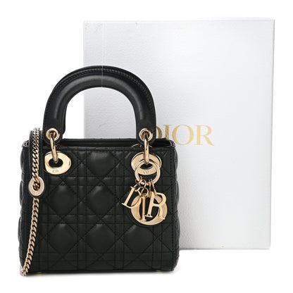 Christian Dior Lambskin Cannage Mini Lady Dior Black 22 of 22