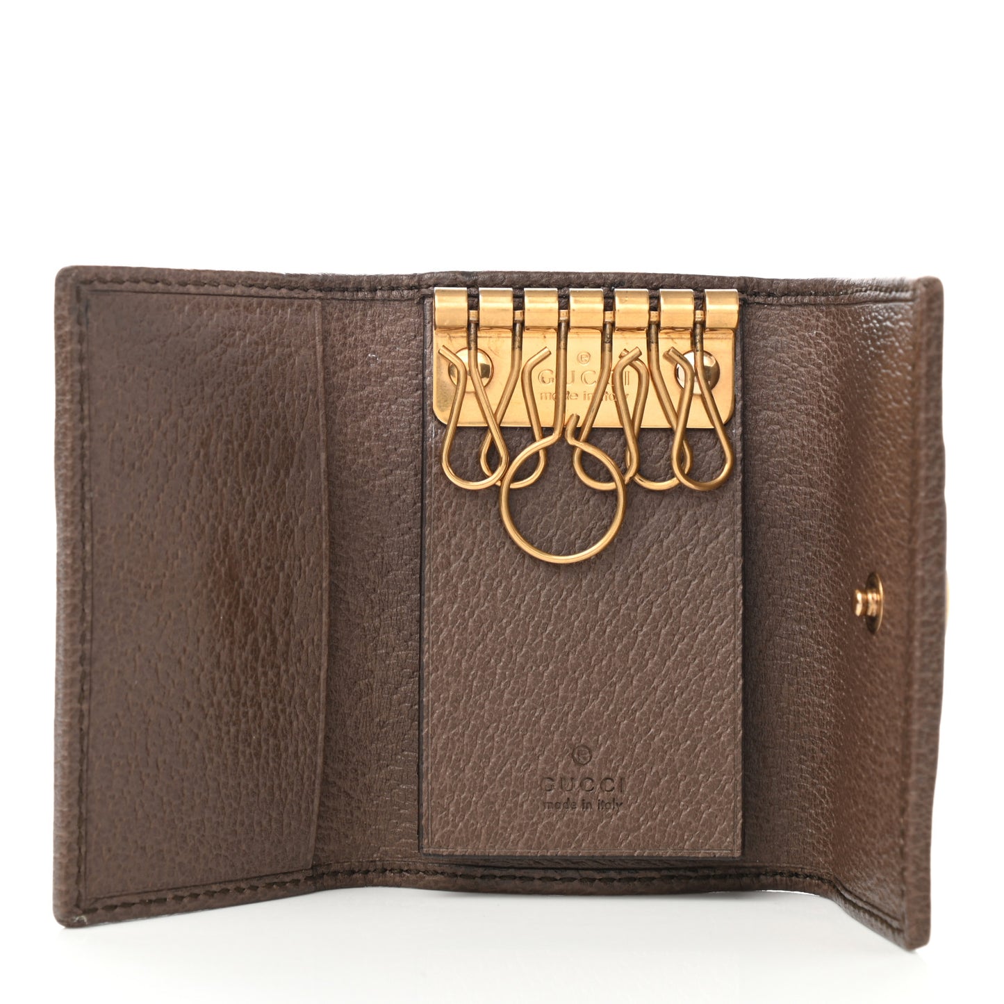 GG Supreme Monogram Web Ophidia 6 Key Holder Case Beige New Acero