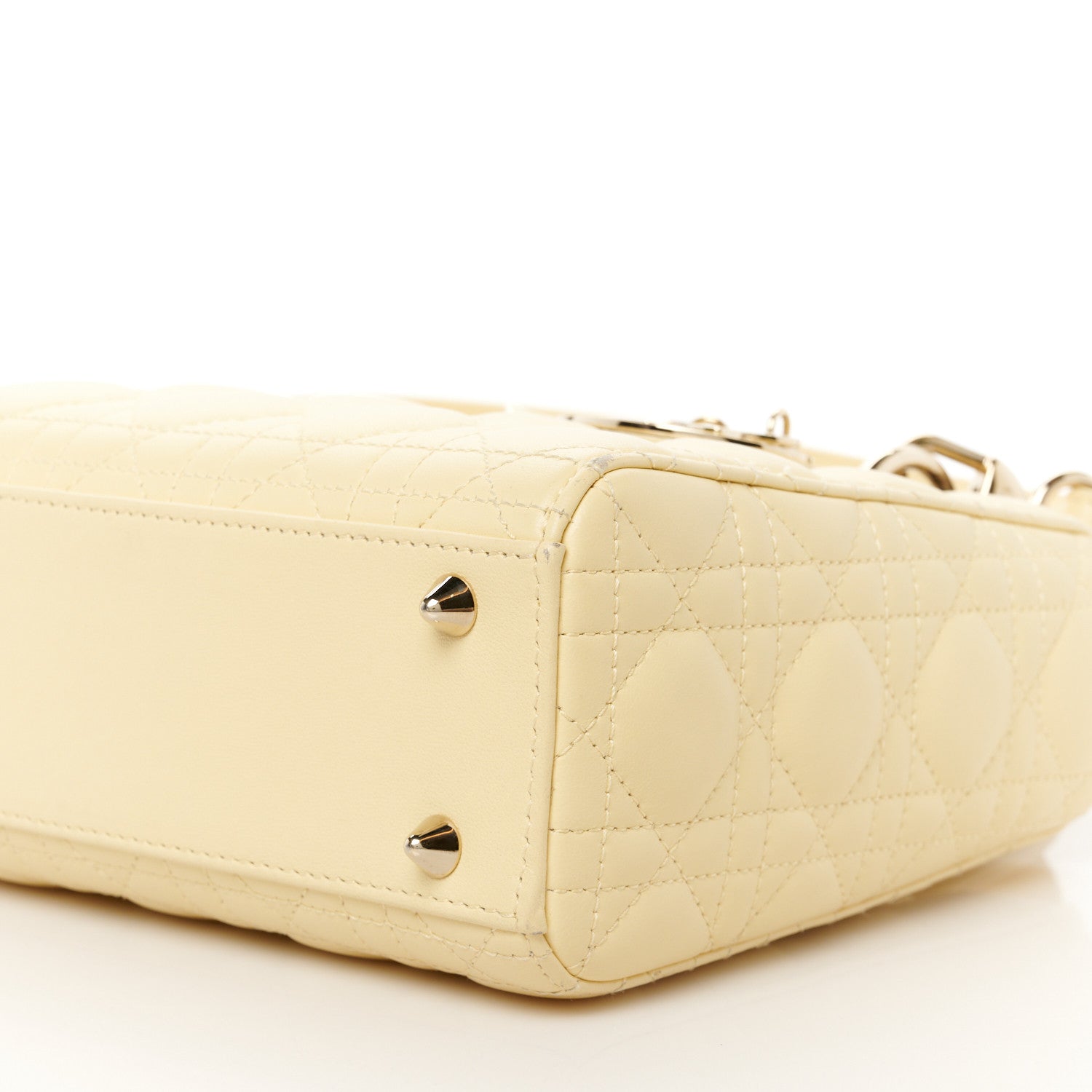 Christian Dior Lambskin Cannage Small My ABCDior Lady Dior Soft Yellow 10 of 11