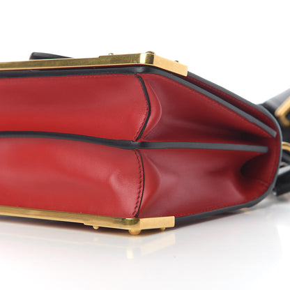 Prada City Calfskin Saffiano Cahier Bag Fuoco Black 8 of 8