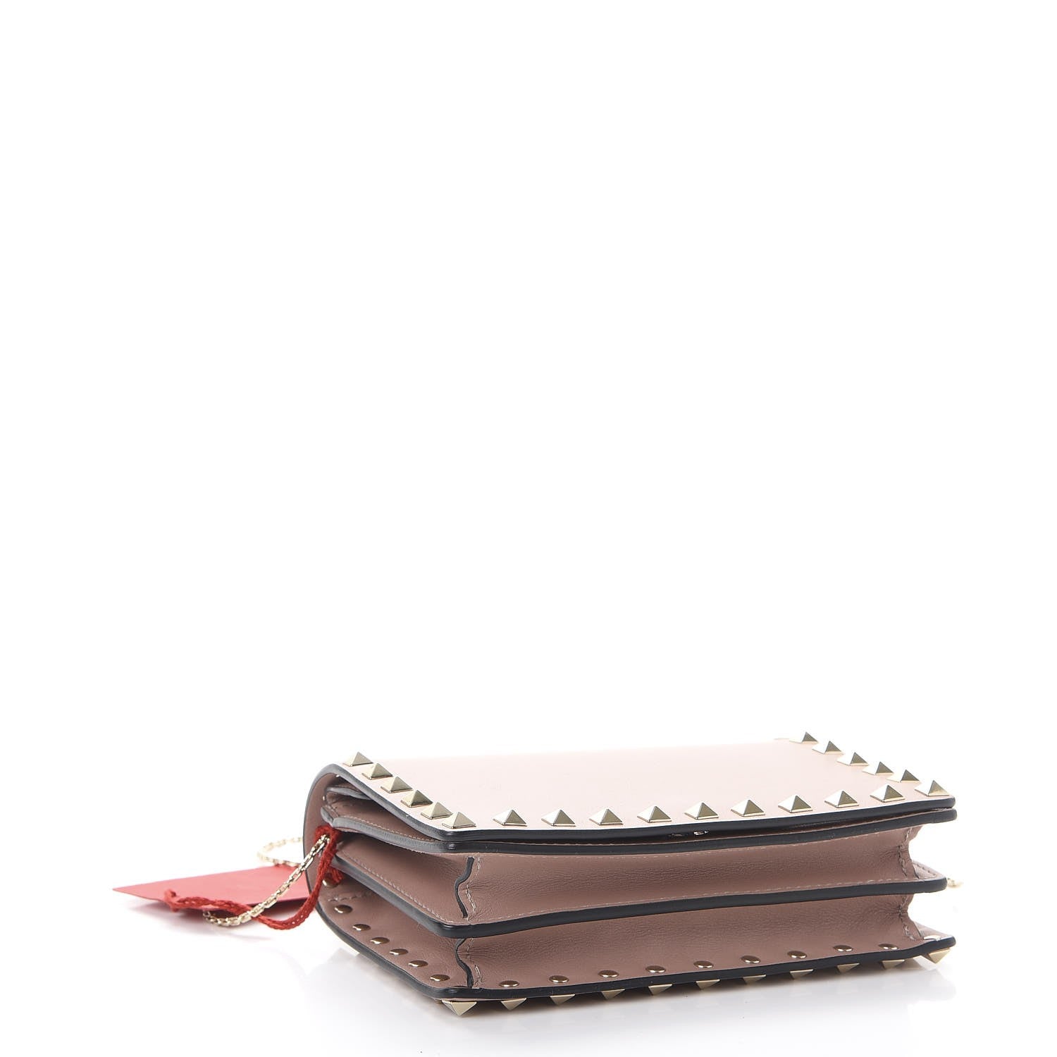 Valentino Garavani Vitello Rockstud Wallet on Chain Poudre 5 of 8