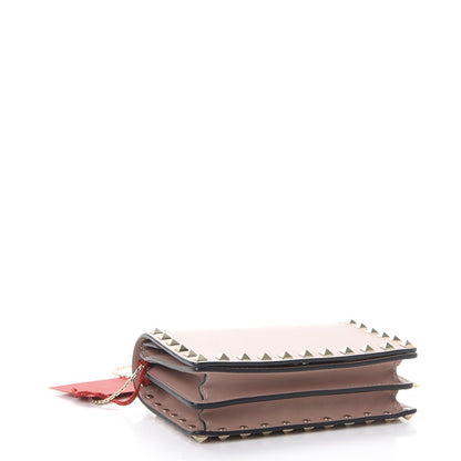 Valentino Garavani Vitello Rockstud Wallet on Chain Poudre 5 of 8
