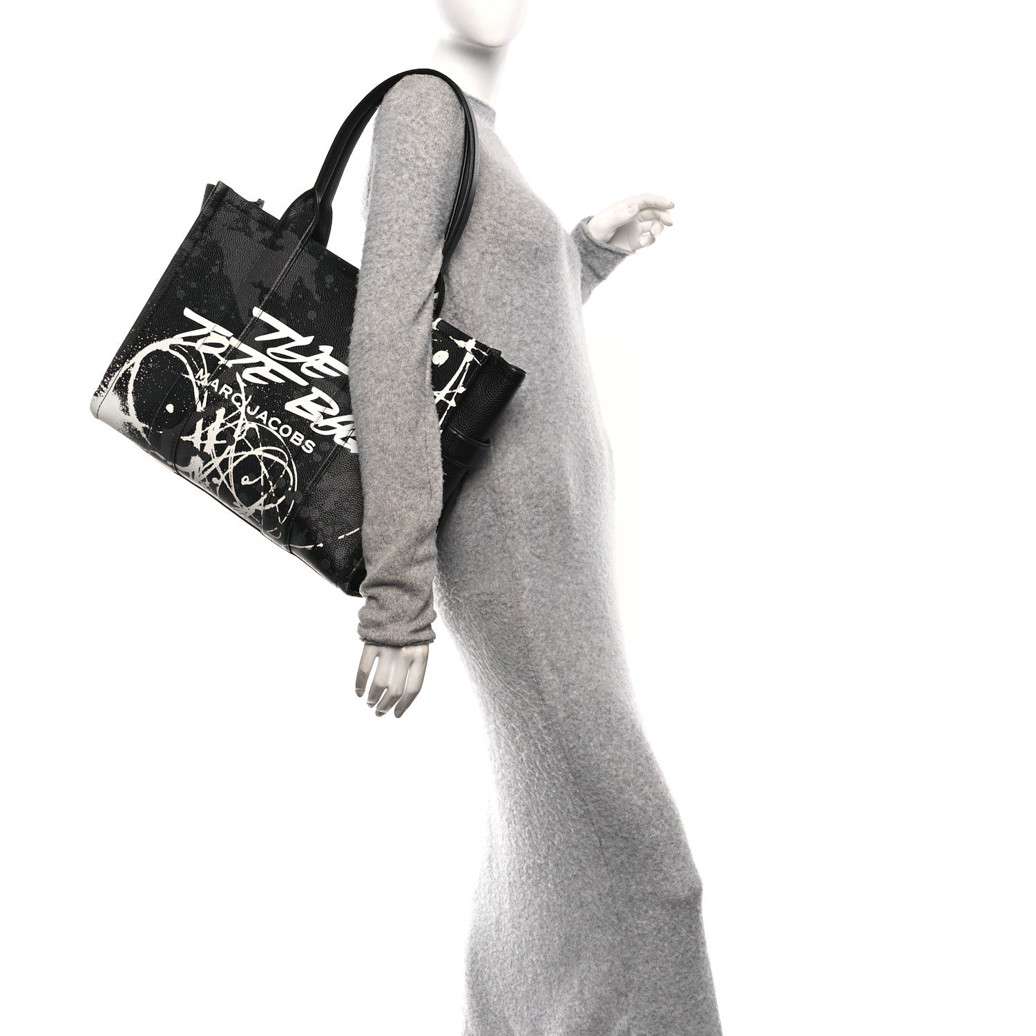 Marc Jacobs X FUTURA Grained Calfskin Large The Tote Bag Black 2 of 9