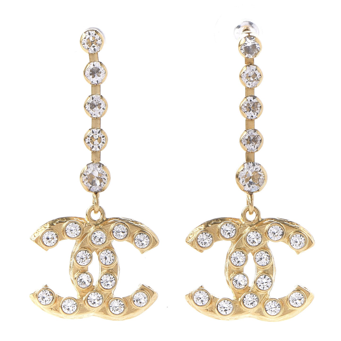CC Crystal Drop Earrings Gold