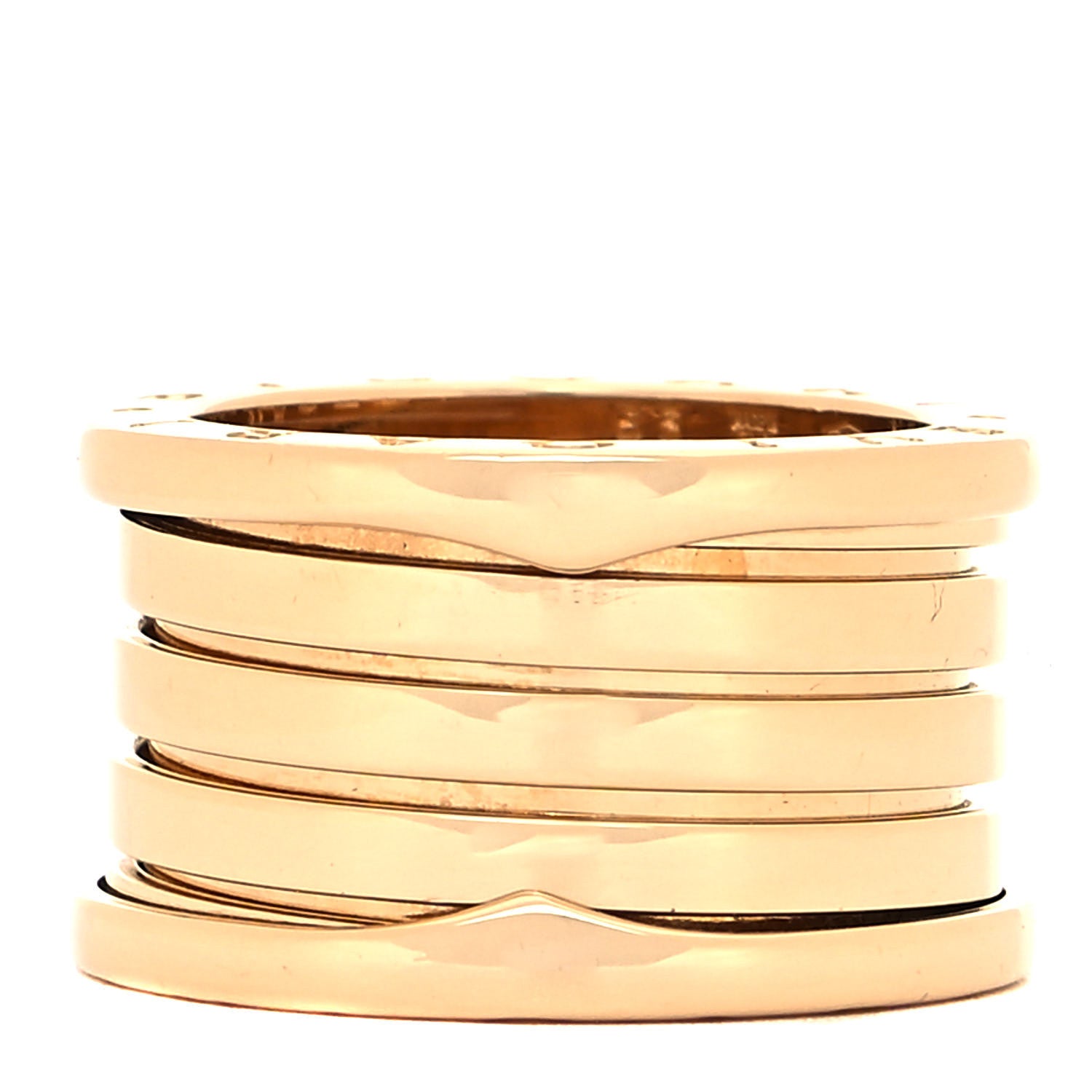 Bulgari 18K Yellow Gold B.Zero1 Five-Band Anniversary Ring 53 6.25 1 of 4