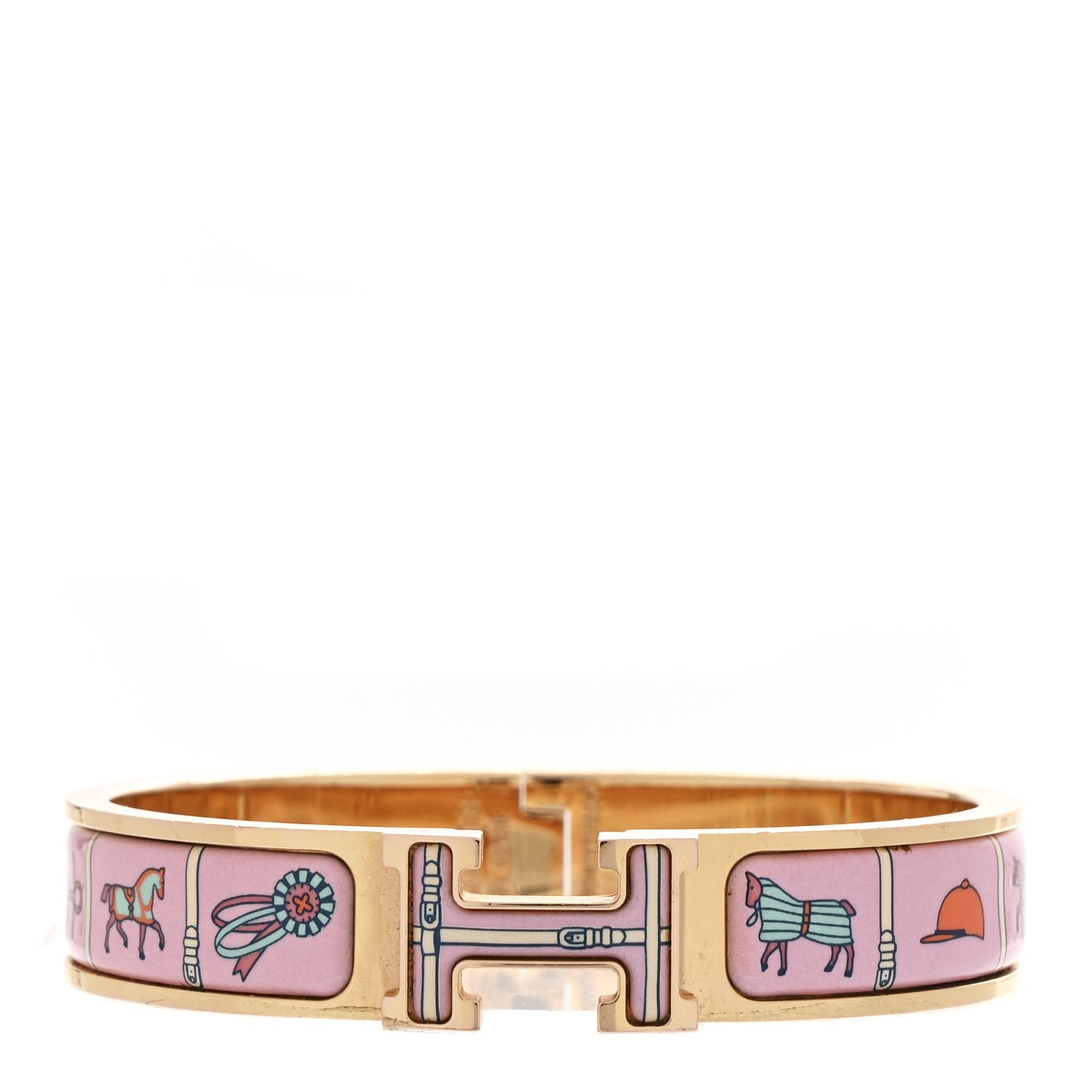 Enamel Printed Narrow Couvertures et Tenues de Jour Clic Clac H Bracelet PM Color Patch