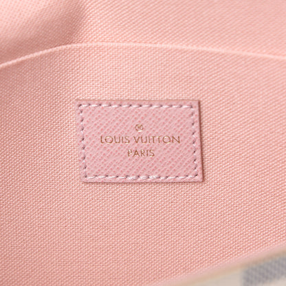 Louis Vuitton Damier Azur Pochette Felicie Chain Wallet Rose Ballerine 7 of 13