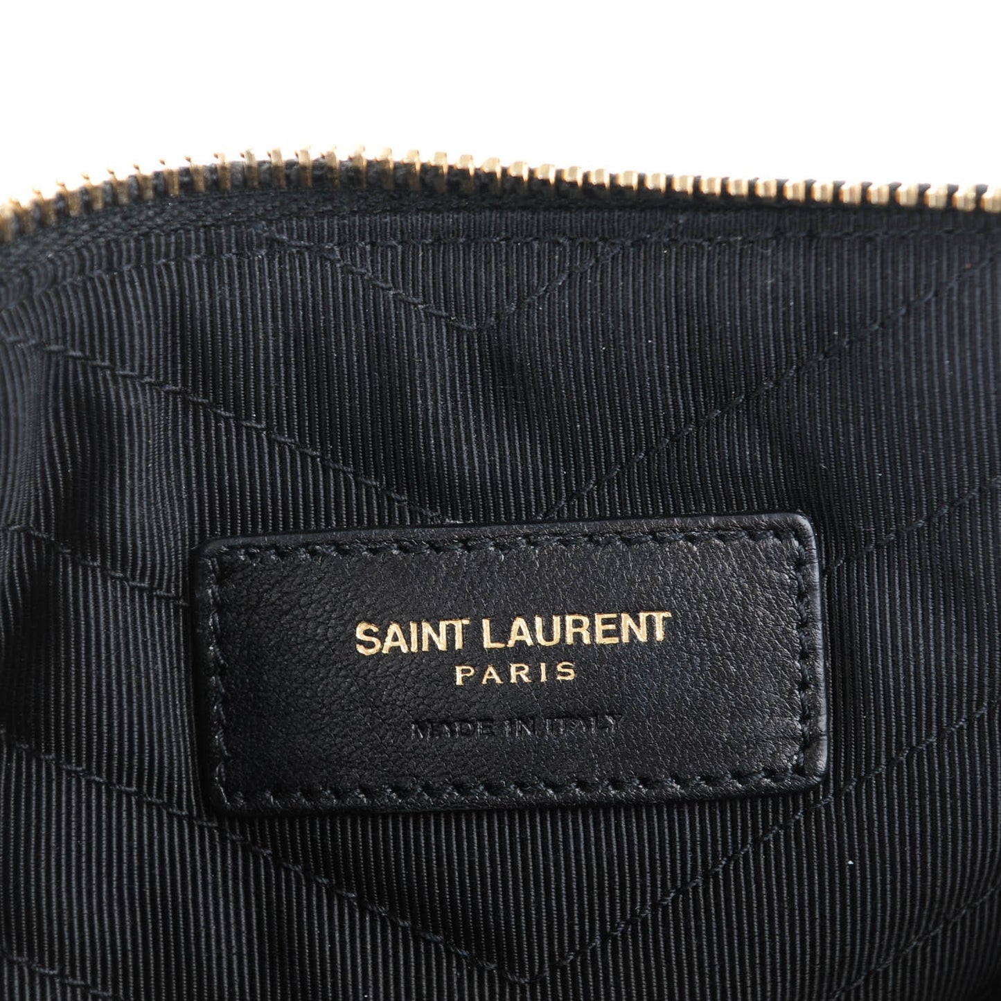 Calfskin Matelasse Chevron Monogram A5 Wristlet Black