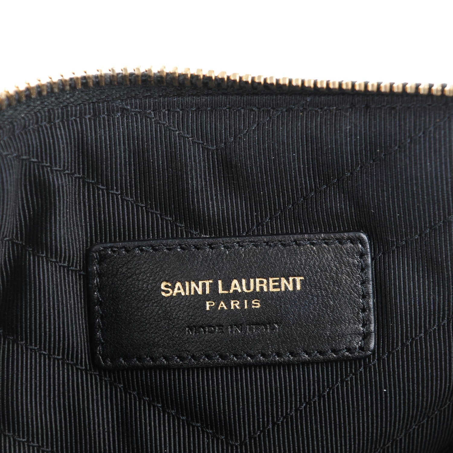 Saint Laurent Calfskin Matelasse Chevron Monogram A5 Wristlet Black 6 of 7