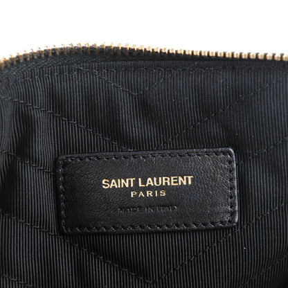 Saint Laurent Calfskin Matelasse Chevron Monogram A5 Wristlet Black 6 of 7