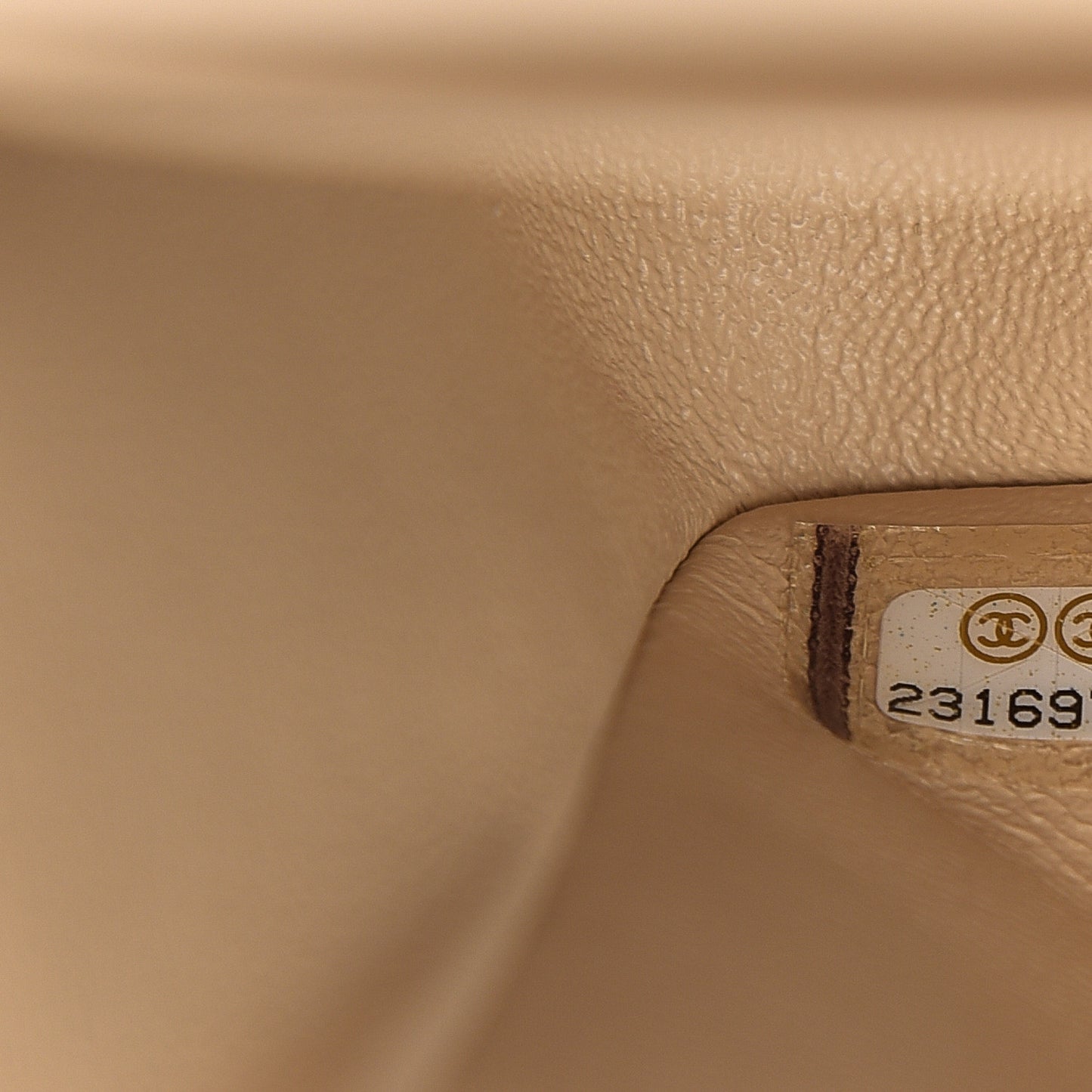 Caviar Quilted Medium Double Flap Beige