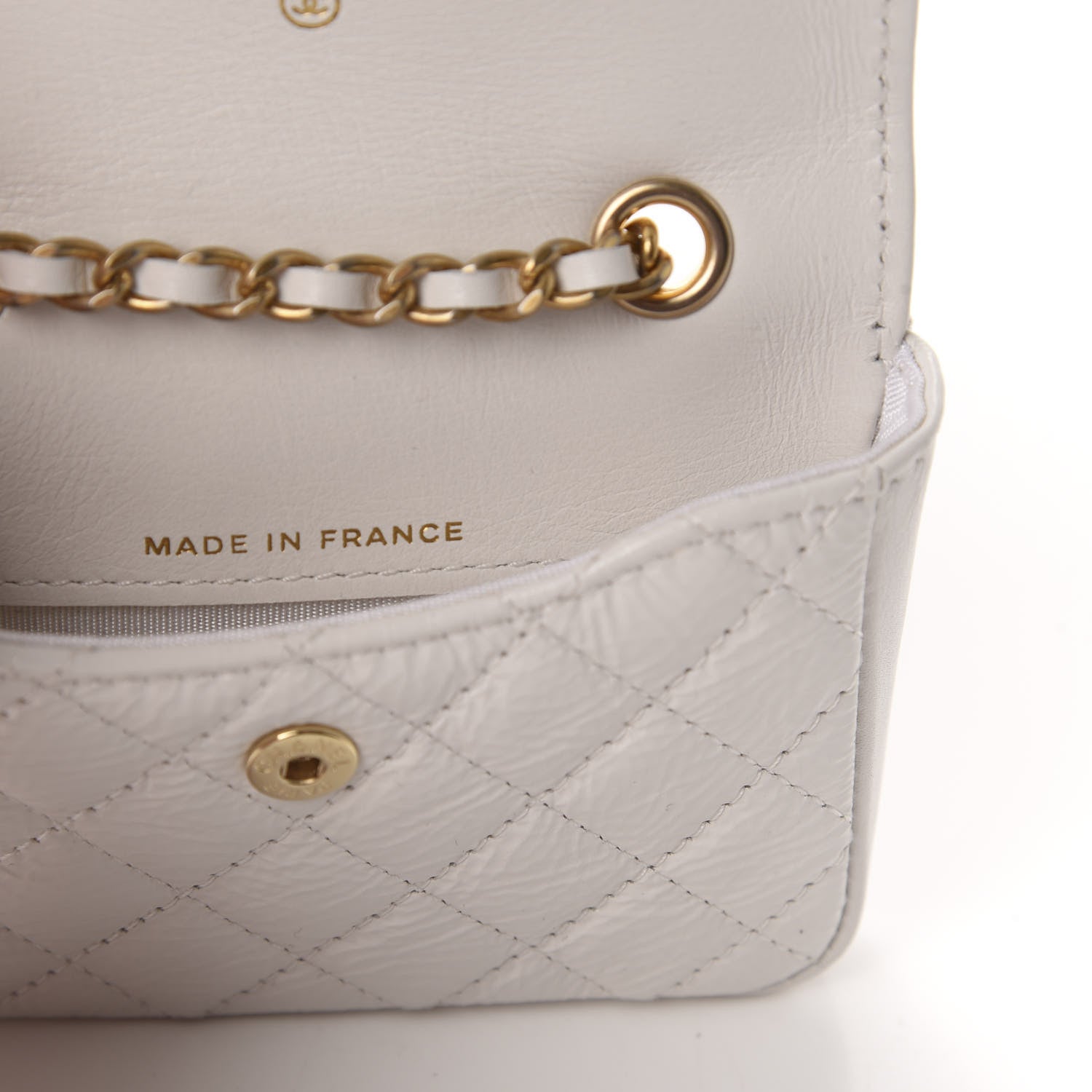 Chanel Shiny Aged Calfskin Quilted Waist Belt Bag White 10 of 12