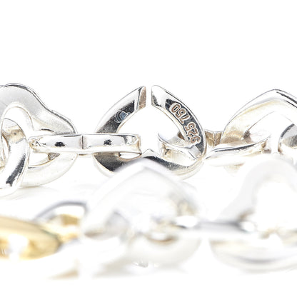 Tiffany Sterling Silver 18K Yellow Gold Heart Links Bracelet 4 of 4