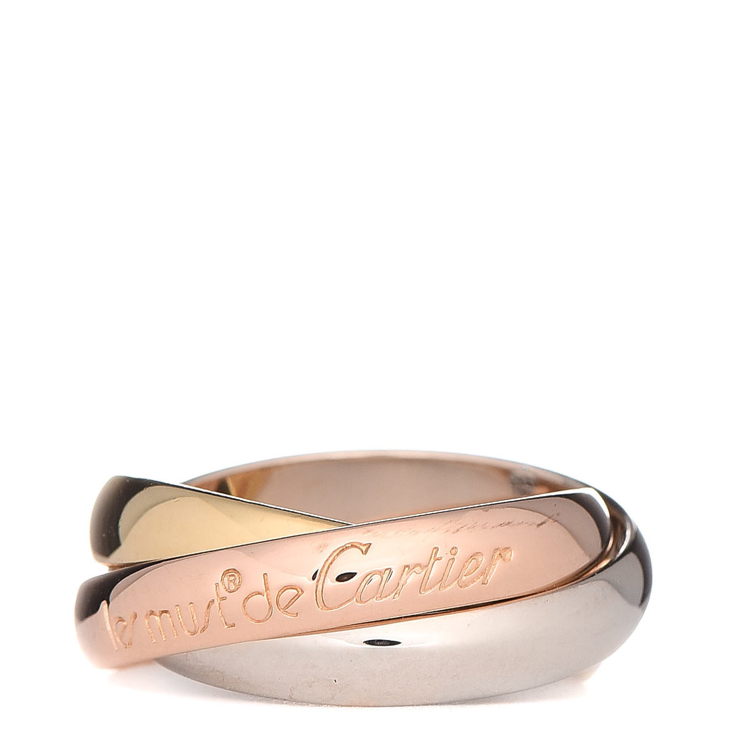 18K Pink Yellow White Gold Classic Les Must De Trinity Ring 49 4.75