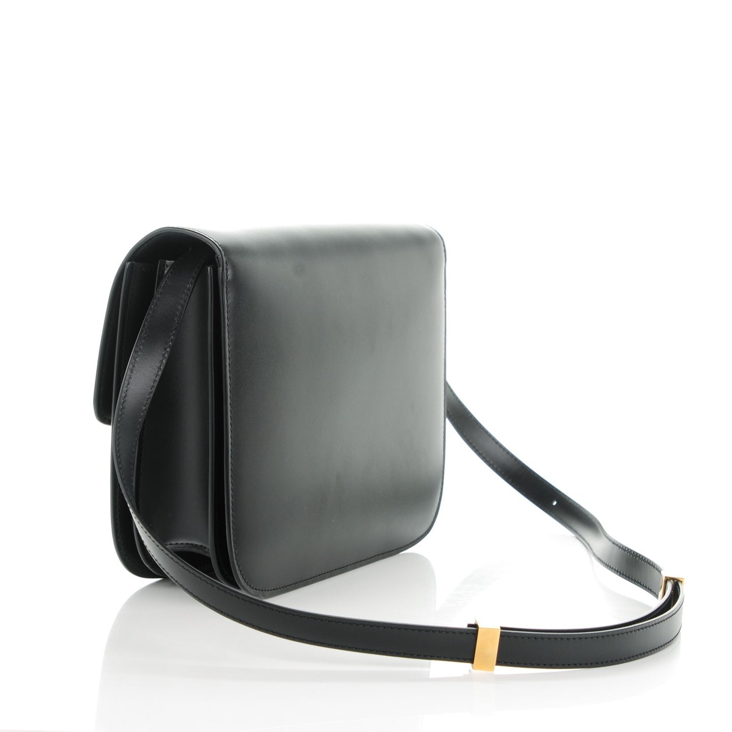 Box Calfskin Medium Classic Box Flap Bag Black