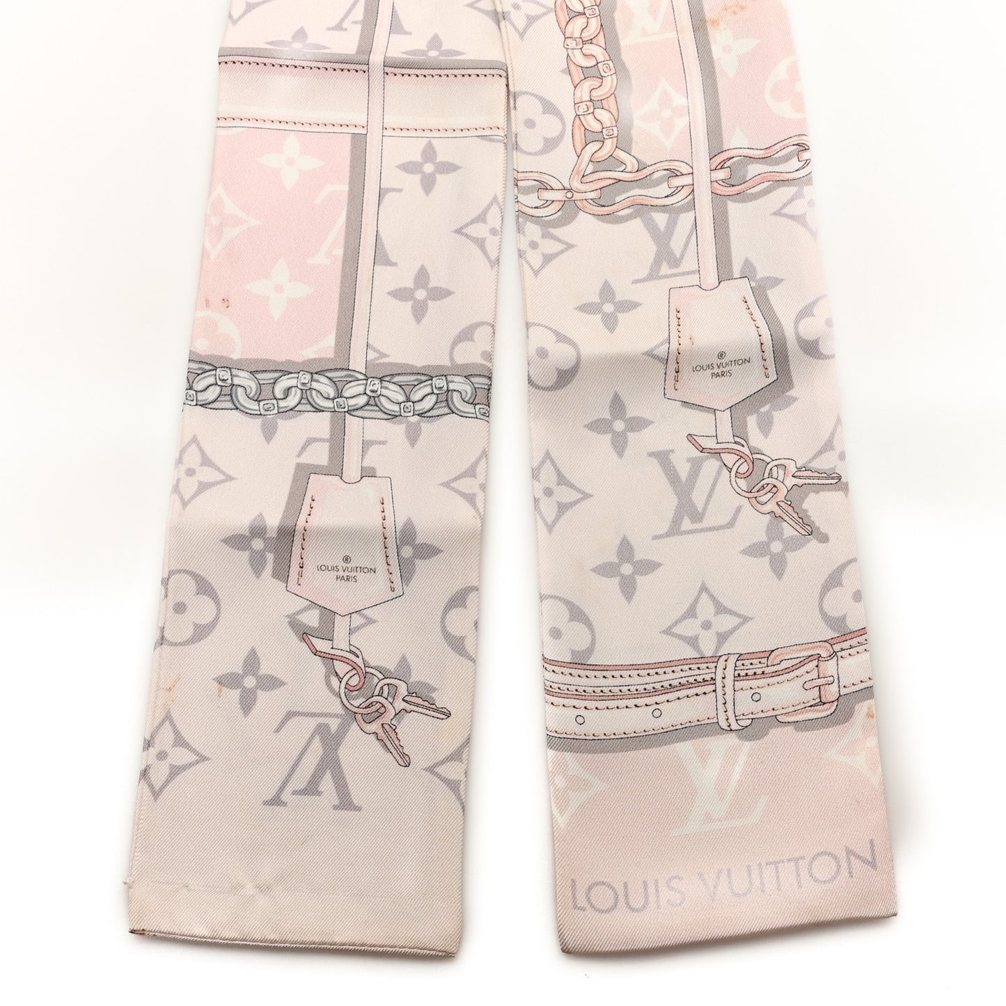 Silk Monogram Confidential Bandeau Light Pink Porcelain Rose Beige Ebony