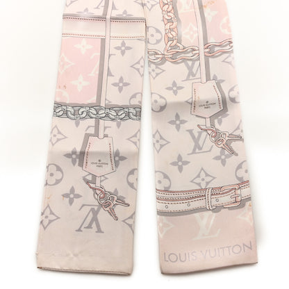 Louis Vuitton Silk Monogram Confidential Bandeau Light Pink Porcelain Rose Beige Ebony 2 of 4