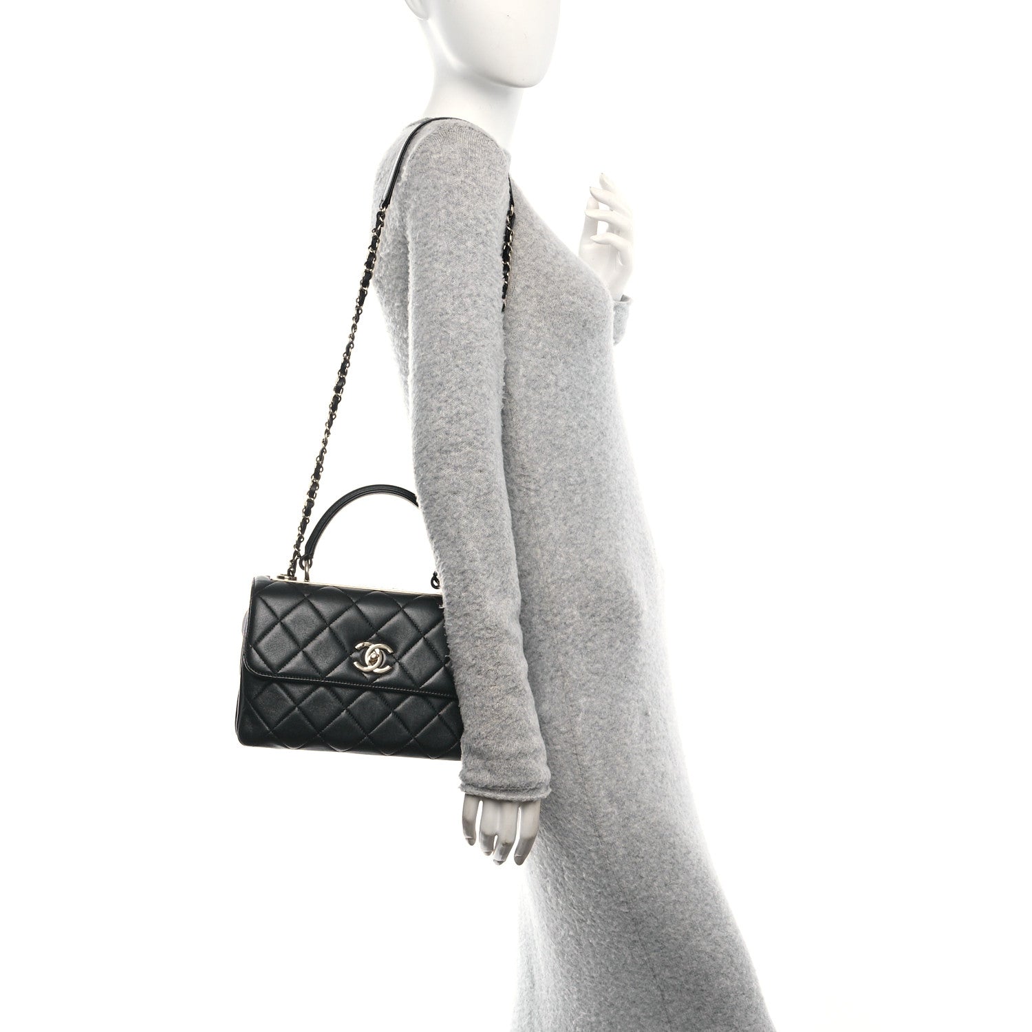 Chanel Lambskin Quilted Small Trendy CC Dual Handle Flap Bag Black 3 of 10