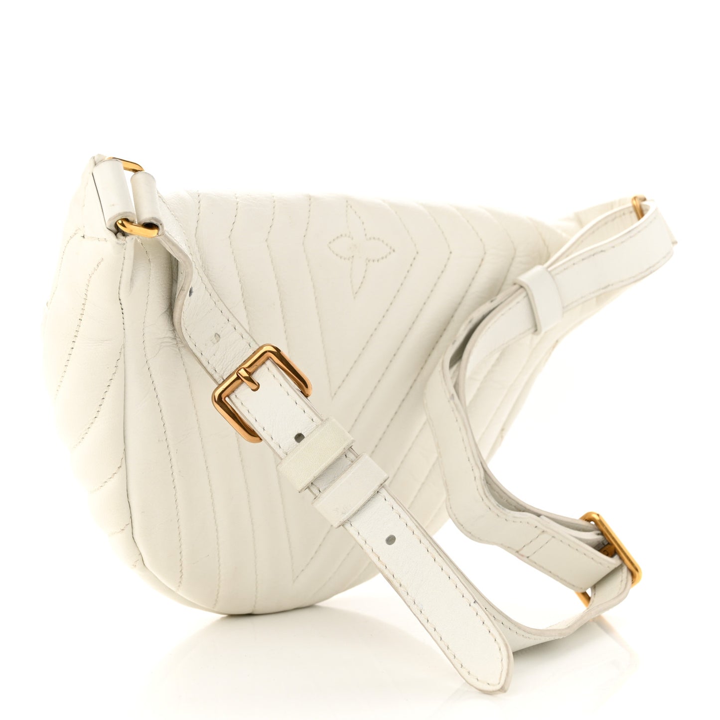 Calfskin Quilted New Wave Bumbag White
