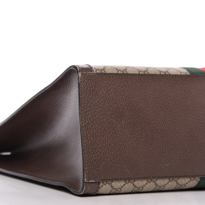 Gucci GG Supreme Monogram Web Ophidia Vertical Tote Brown 6 of 10