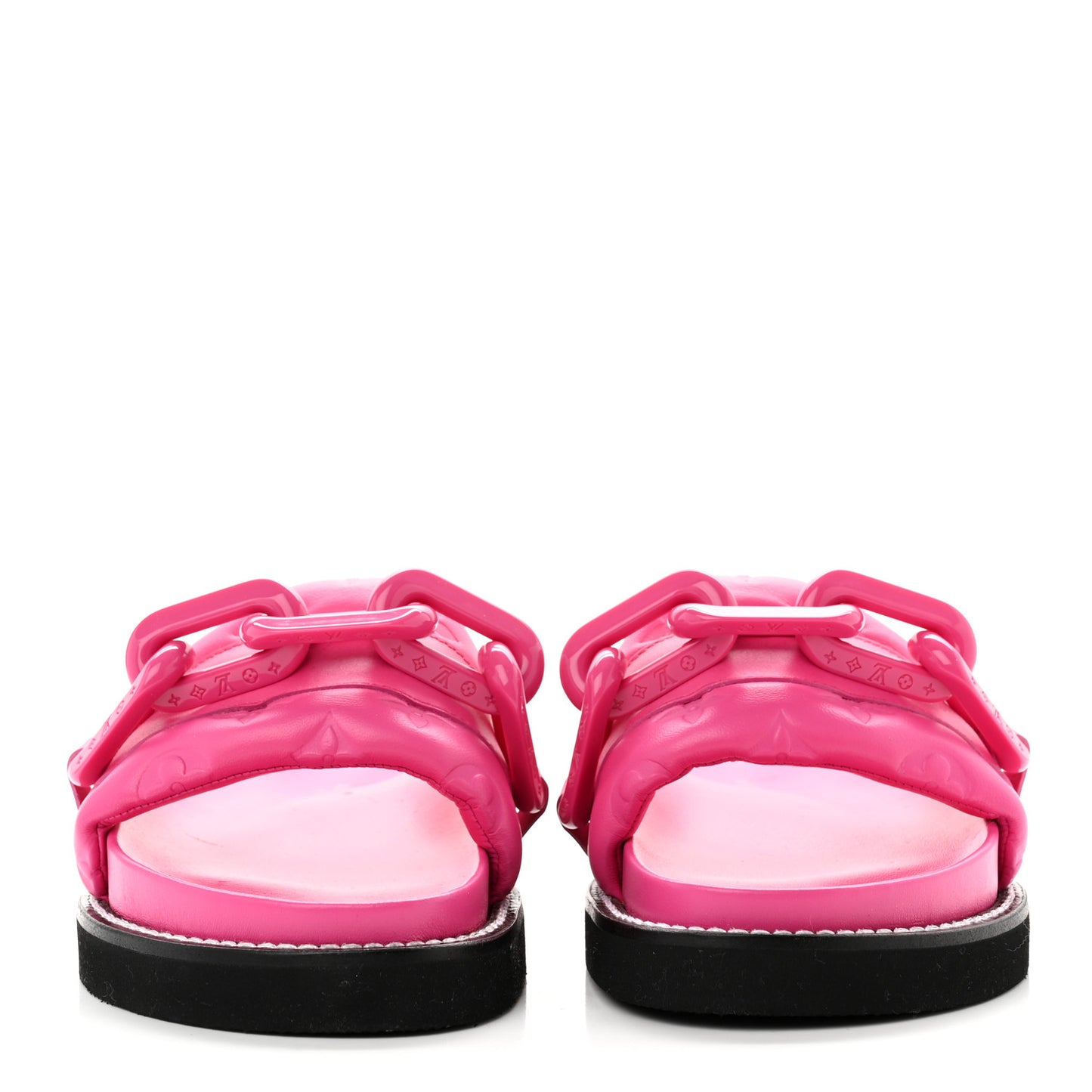 Calfskin Embossed Monogram Sunset Flat Comfort Mule 37 Pink