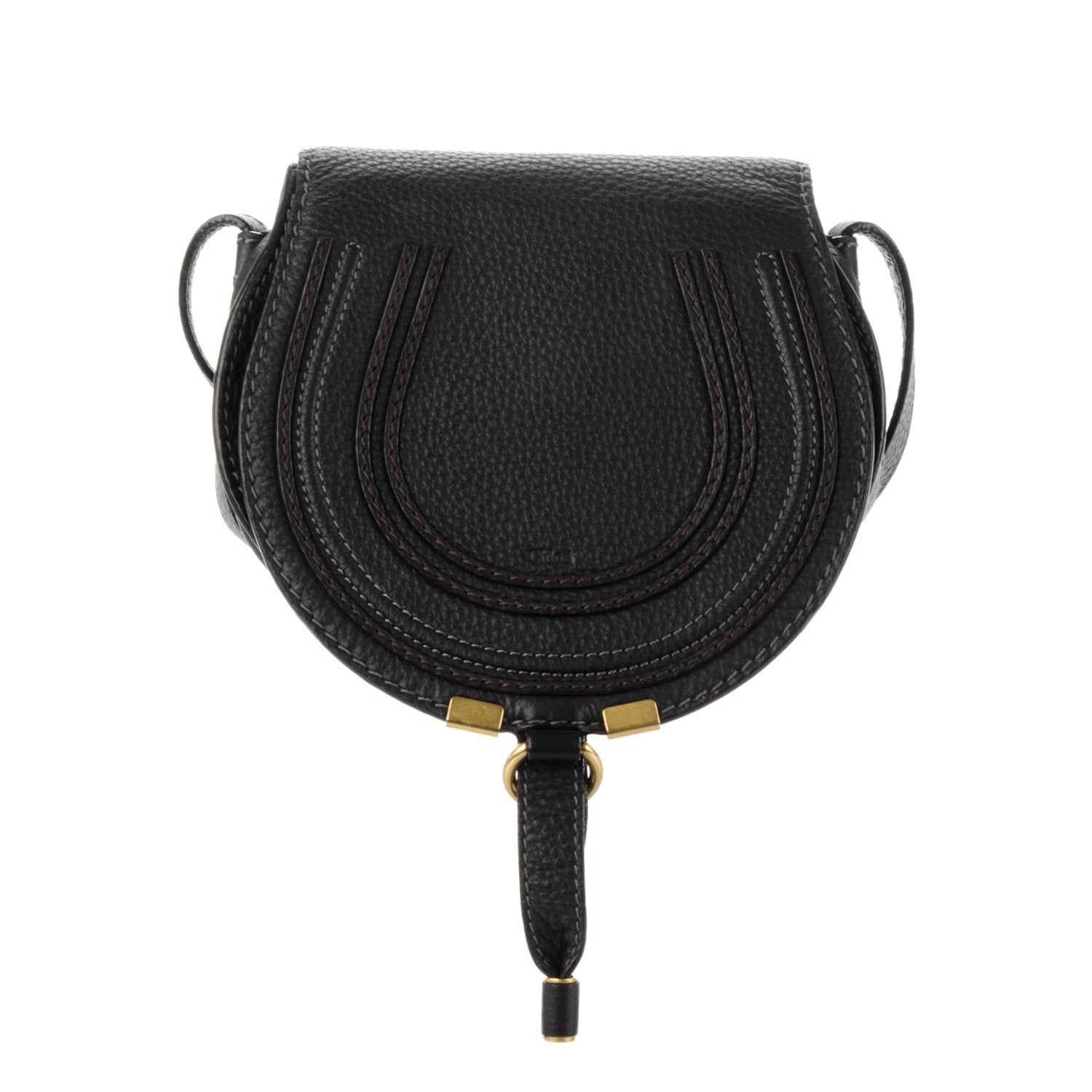 Chloe Calfskin Mini Marcie Round Crossbody Bag Black 1 of 8