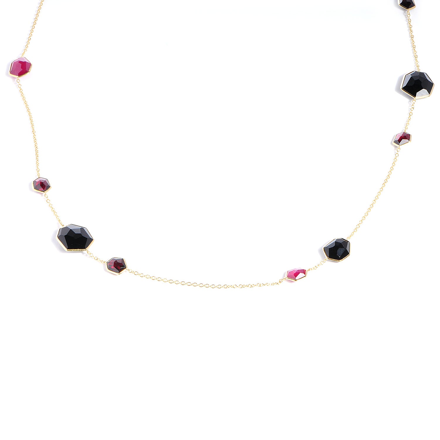 David Yurman IPPOLITA 18k Gold Rock Candy Long Necklace Black Onyx African Ruby Garnet 1 of 9
