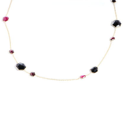 David Yurman IPPOLITA 18k Gold Rock Candy Long Necklace Black Onyx African Ruby Garnet 1 of 9