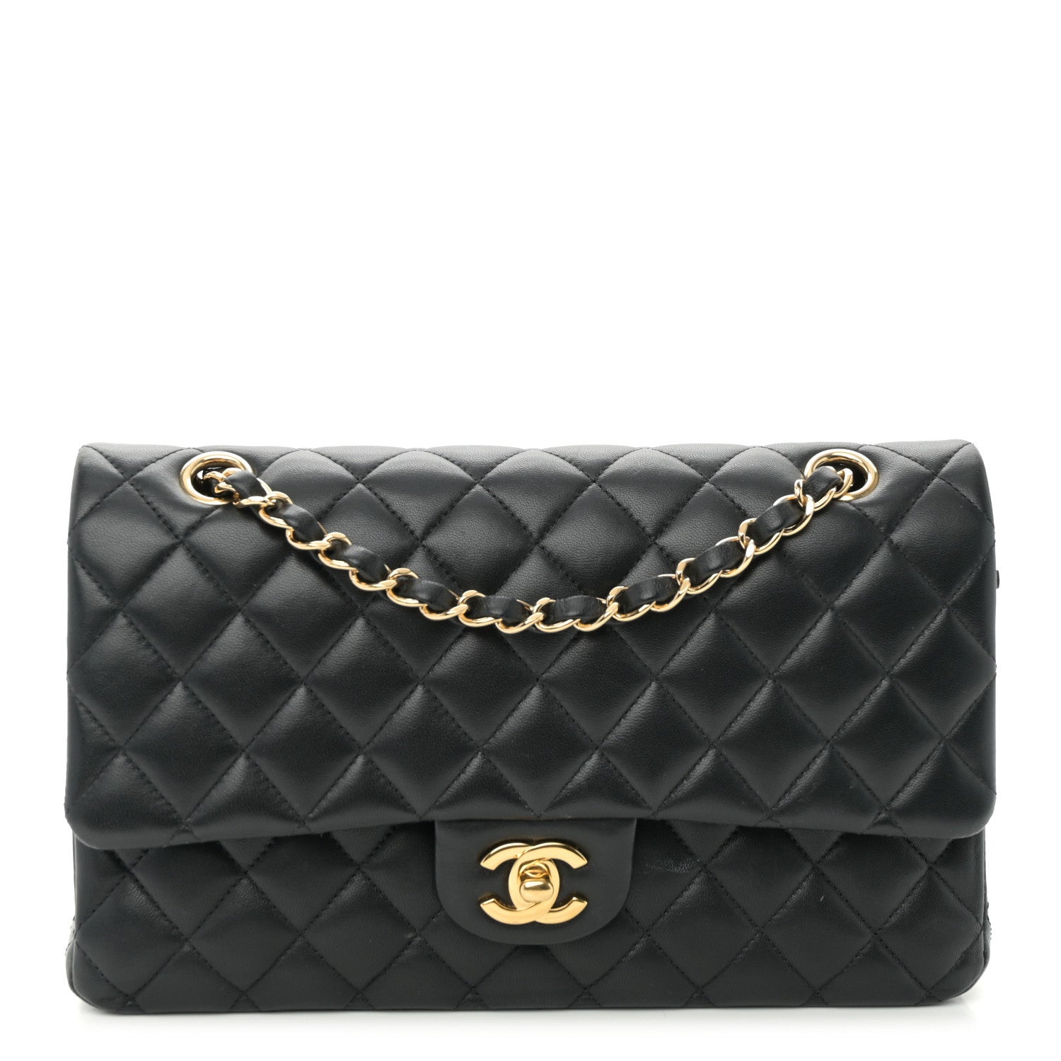 Chanel Lambskin Quilted Medium Double Flap Black 1 of 12
