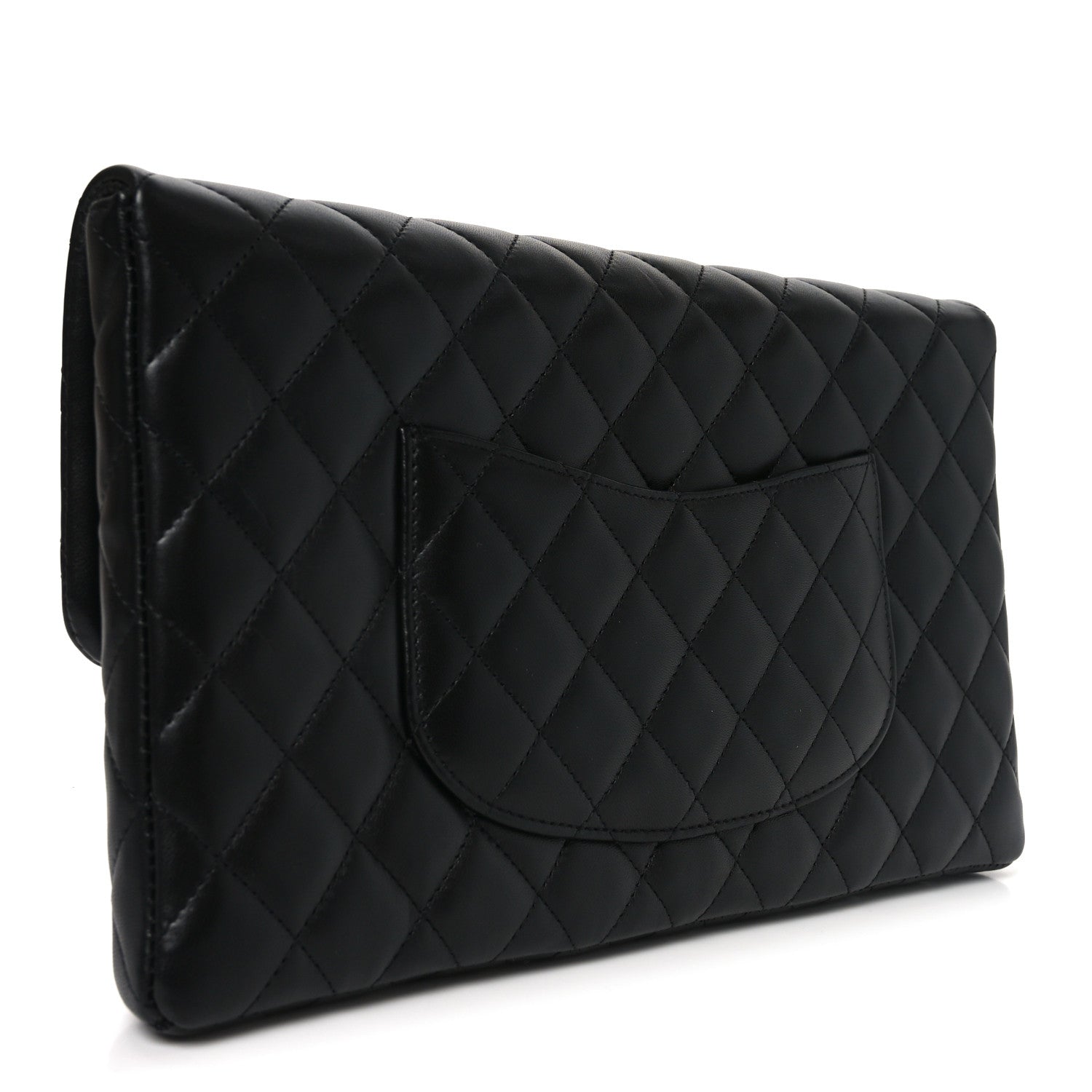 Chanel Lambskin Quilted Flap Clutch Black 3 of 10