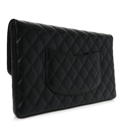 Chanel Lambskin Quilted Flap Clutch Black 3 of 10