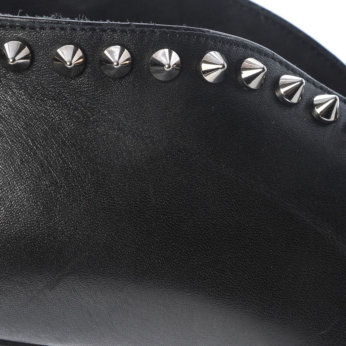 Calfskin Studded Miss Fast Plato 140 Platform Booties 39 Black