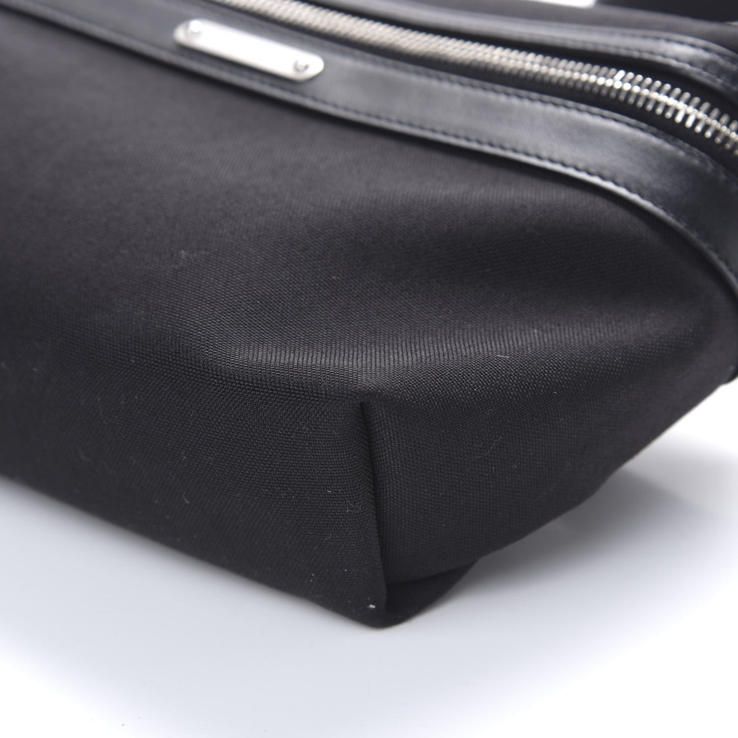 Canvas Calfskin City Belt Bag Black