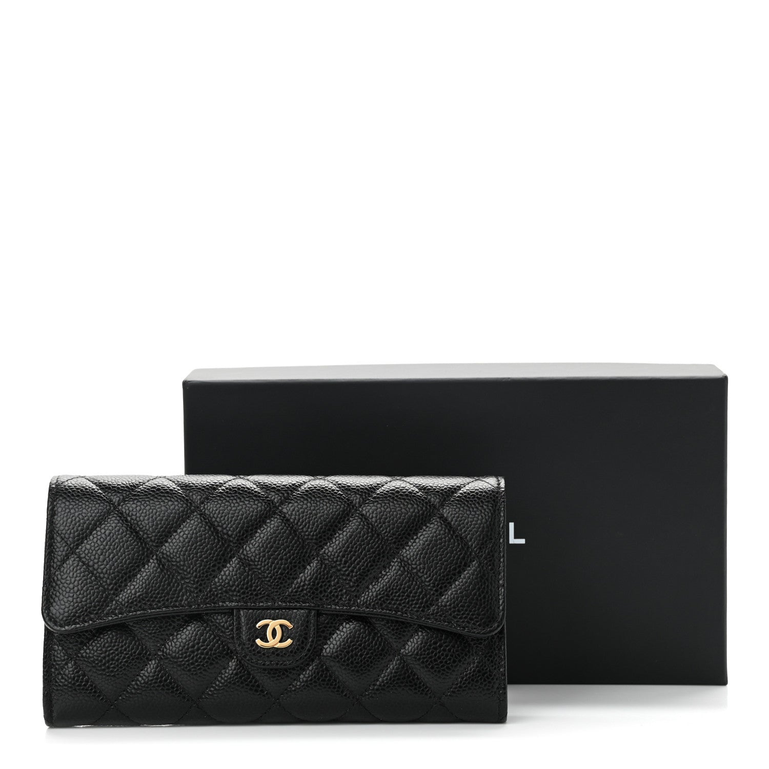Chanel Caviar Quilted Large Gusset Flap Wallet Black 9 of 9
