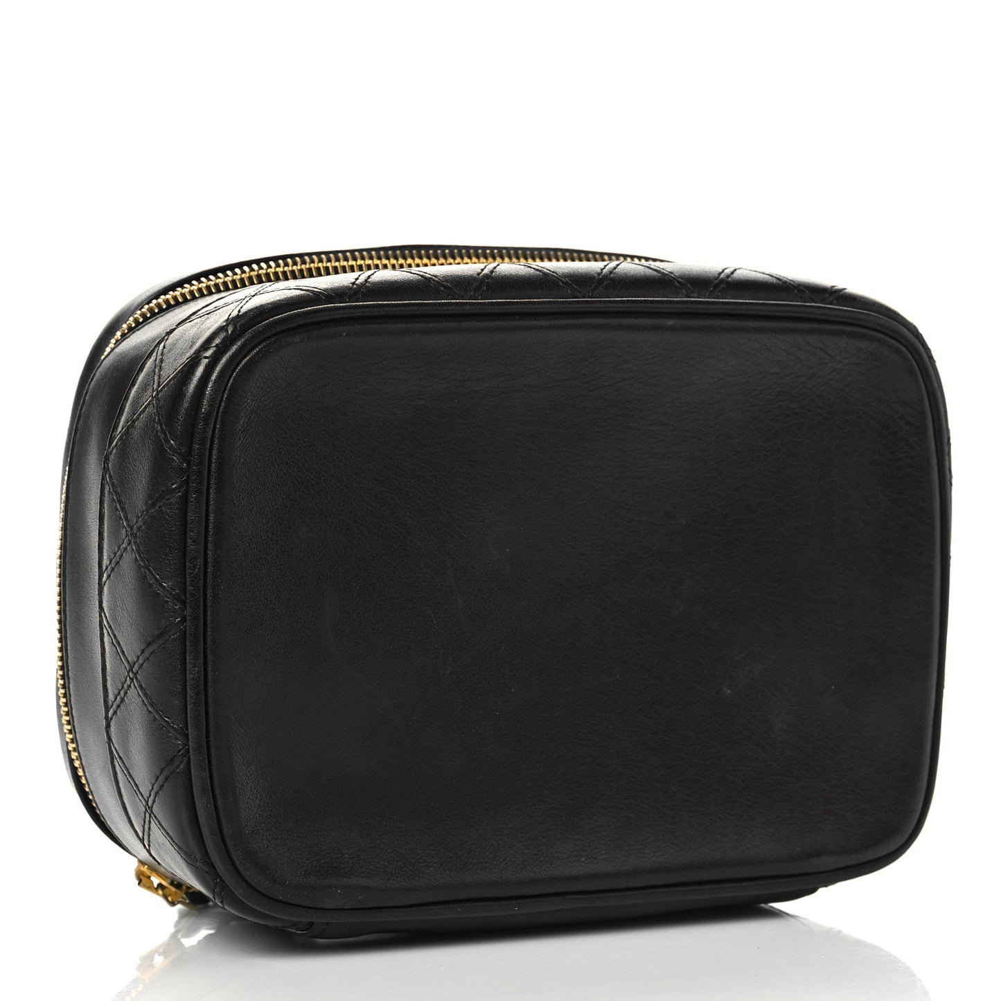Lambskin Vanity Cosmetic Case Black