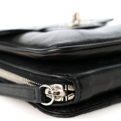Chanel Lambskin Quilted Clams Wallet On Chain Black 9 of 11