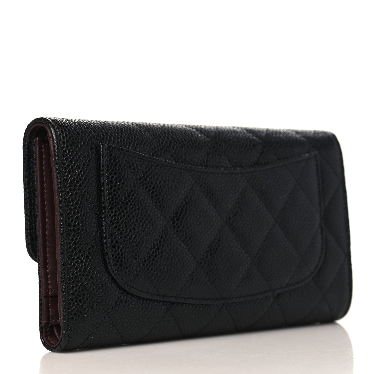 Chanel Caviar Quilted Long Flap Wallet Black 3 of 8
