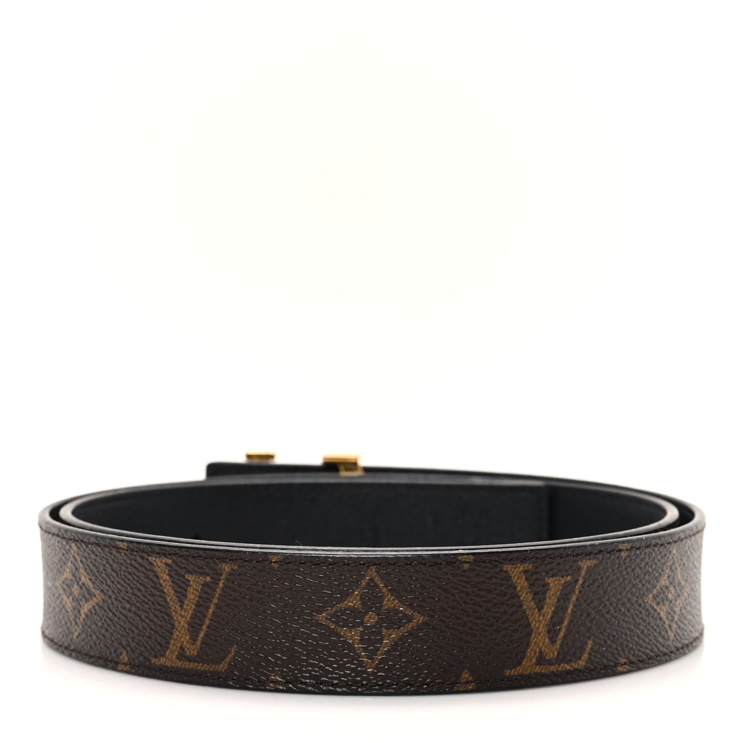 Calfskin Monogram 30mm LV Initiales Reversible Belt 90 36 Black