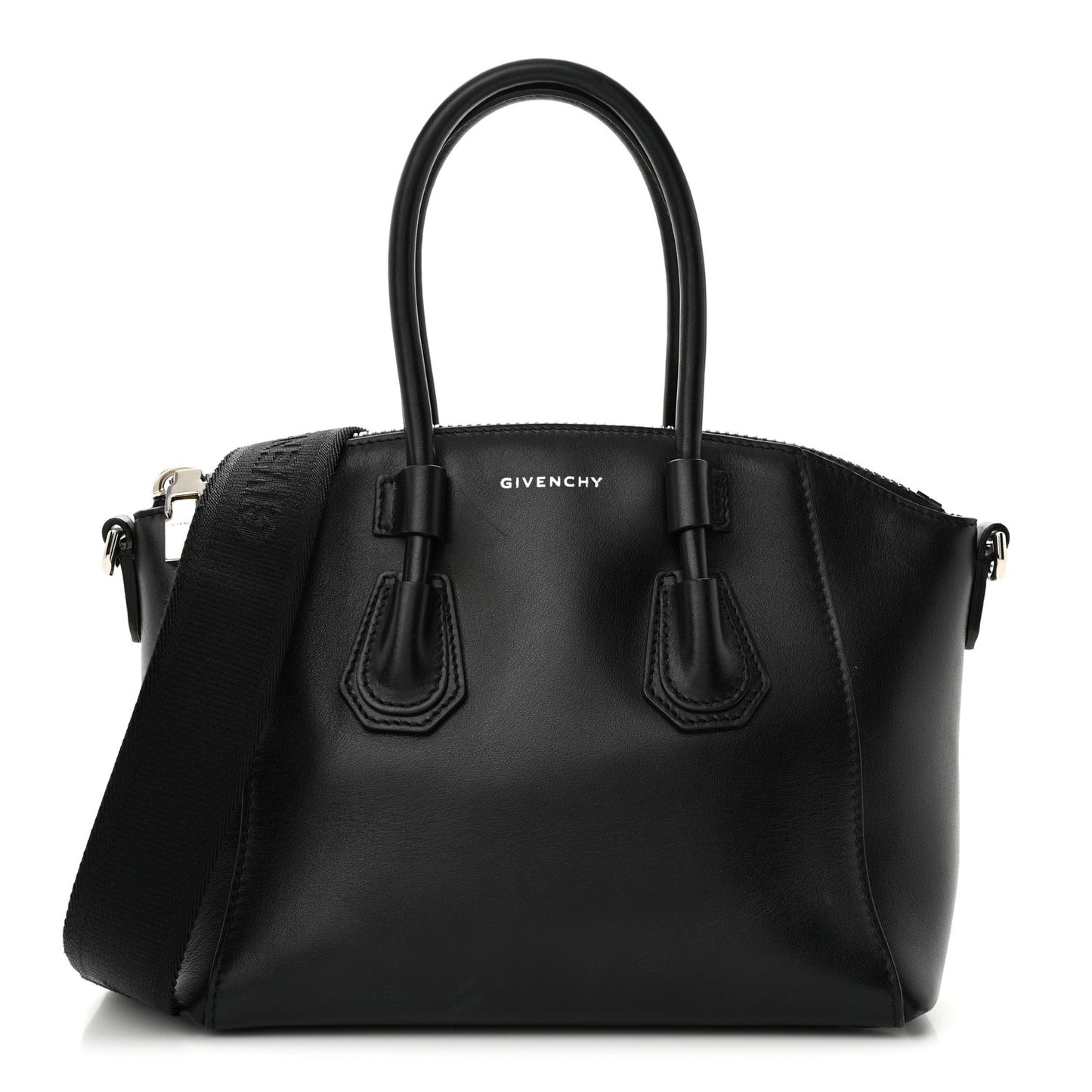 Box Calfskin Mini Sport Antigona Top Handle Bag Black