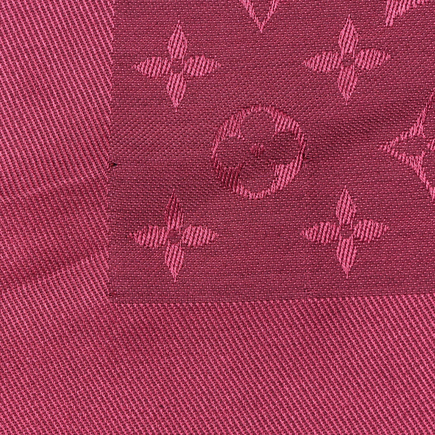 Louis Vuitton Silk Wool Monogram Shawl Wine Red 4 of 4