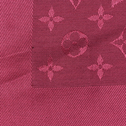 Louis Vuitton Silk Wool Monogram Shawl Wine Red 4 of 4