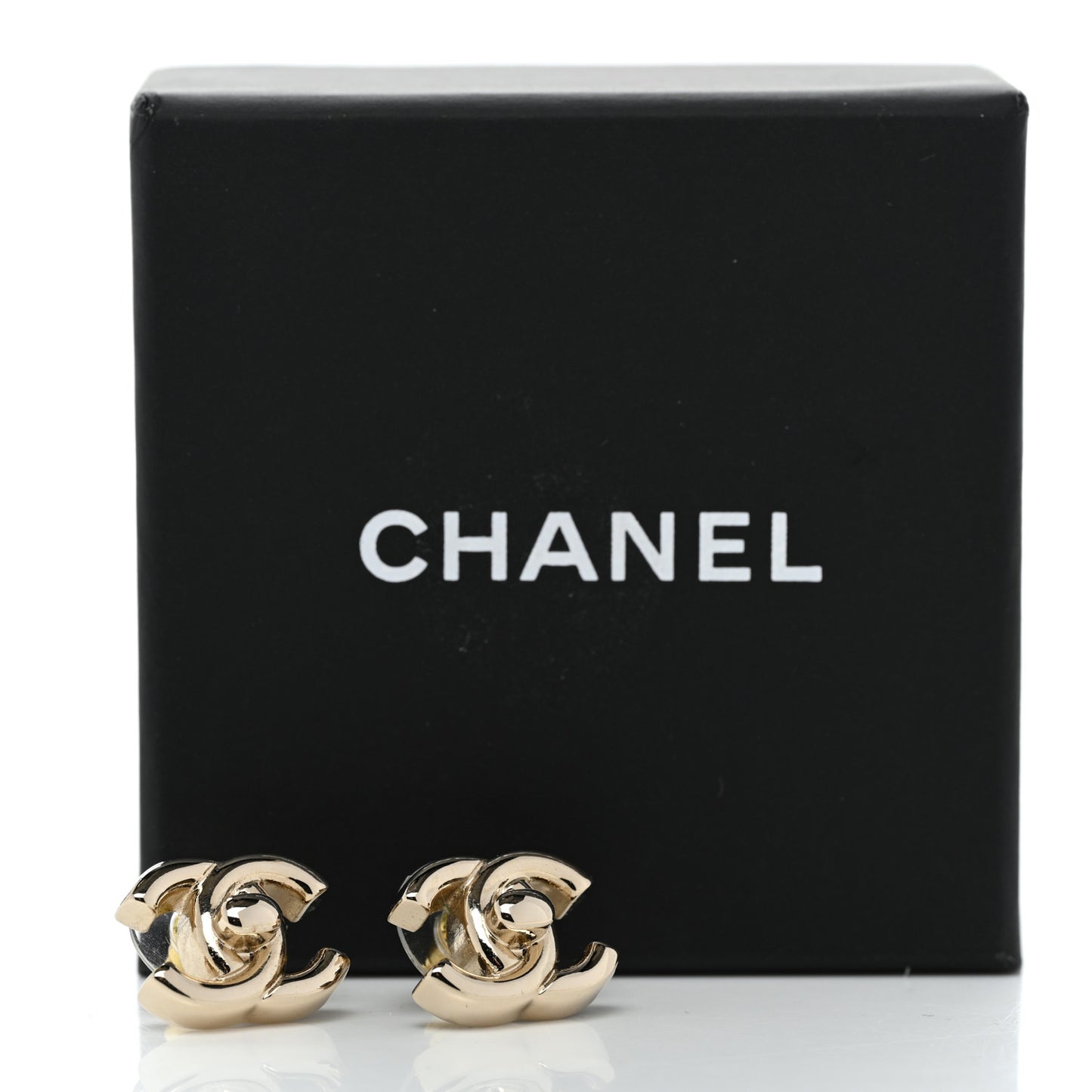 Metal CC Turnlock Earrings Gold